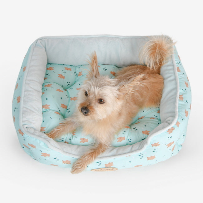 Olchi Bear Square Bed Mint