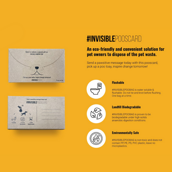 Panda Pets Invisible Pooscard Pet Poop Bags (10 bags in a box)