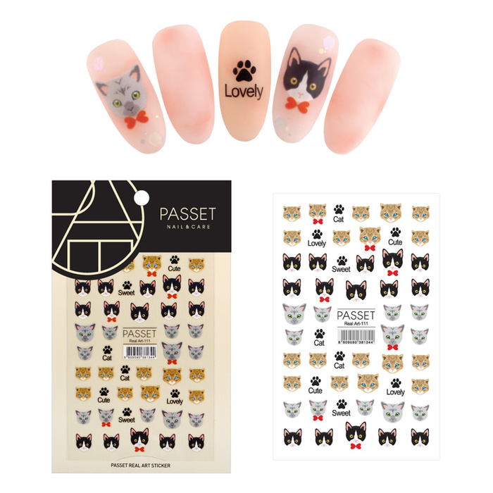Passet Real Art Cat Nail Stickers 111
