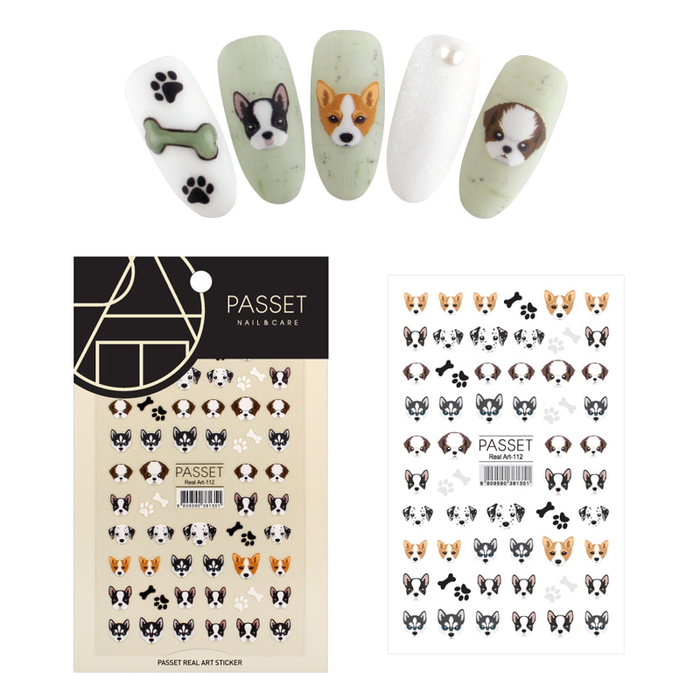 Passet Real Art Dog Nail Stickers 112