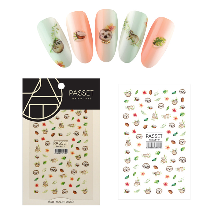 Passet Real Art Sloth Nail Stickers 119