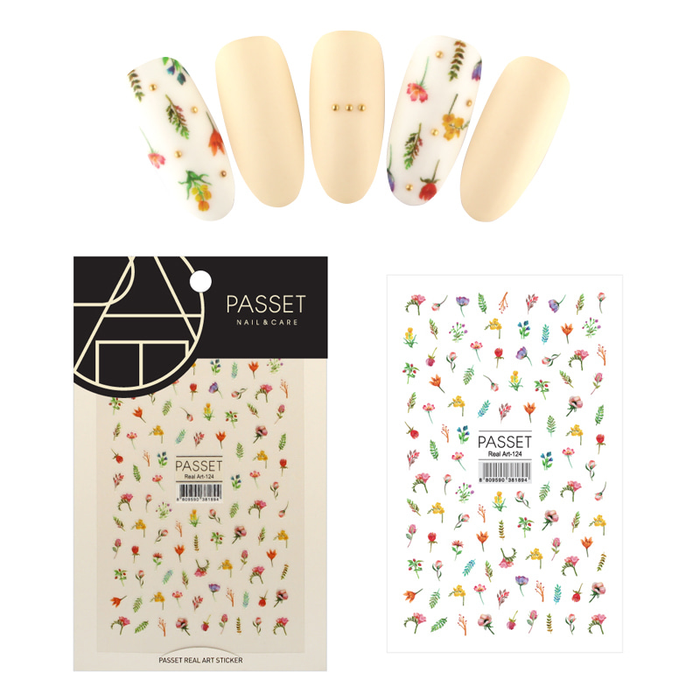Passet Real Art Flower Nail Sticker 124