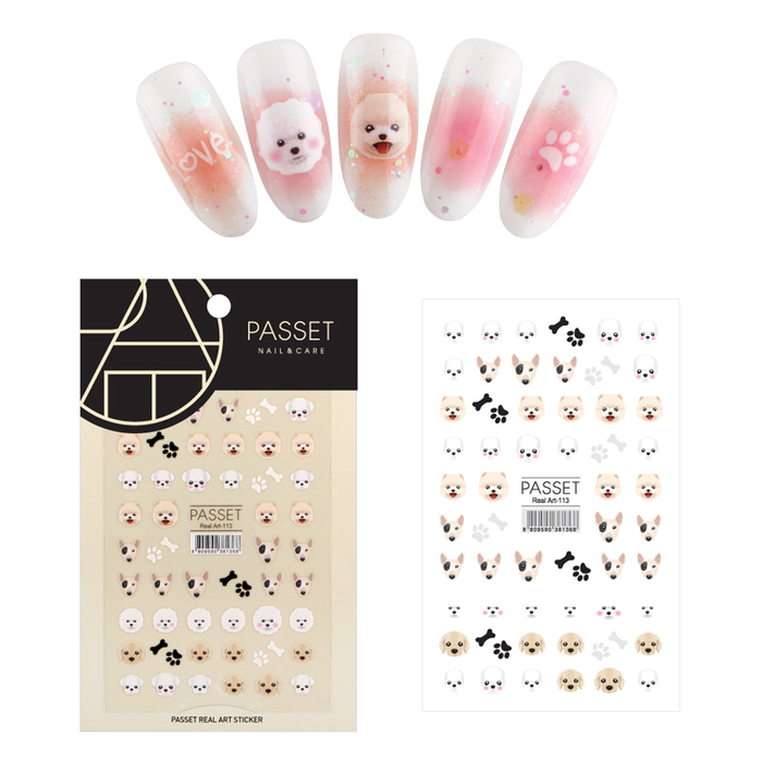 Passet Real Art Dog Nail Stickers 113