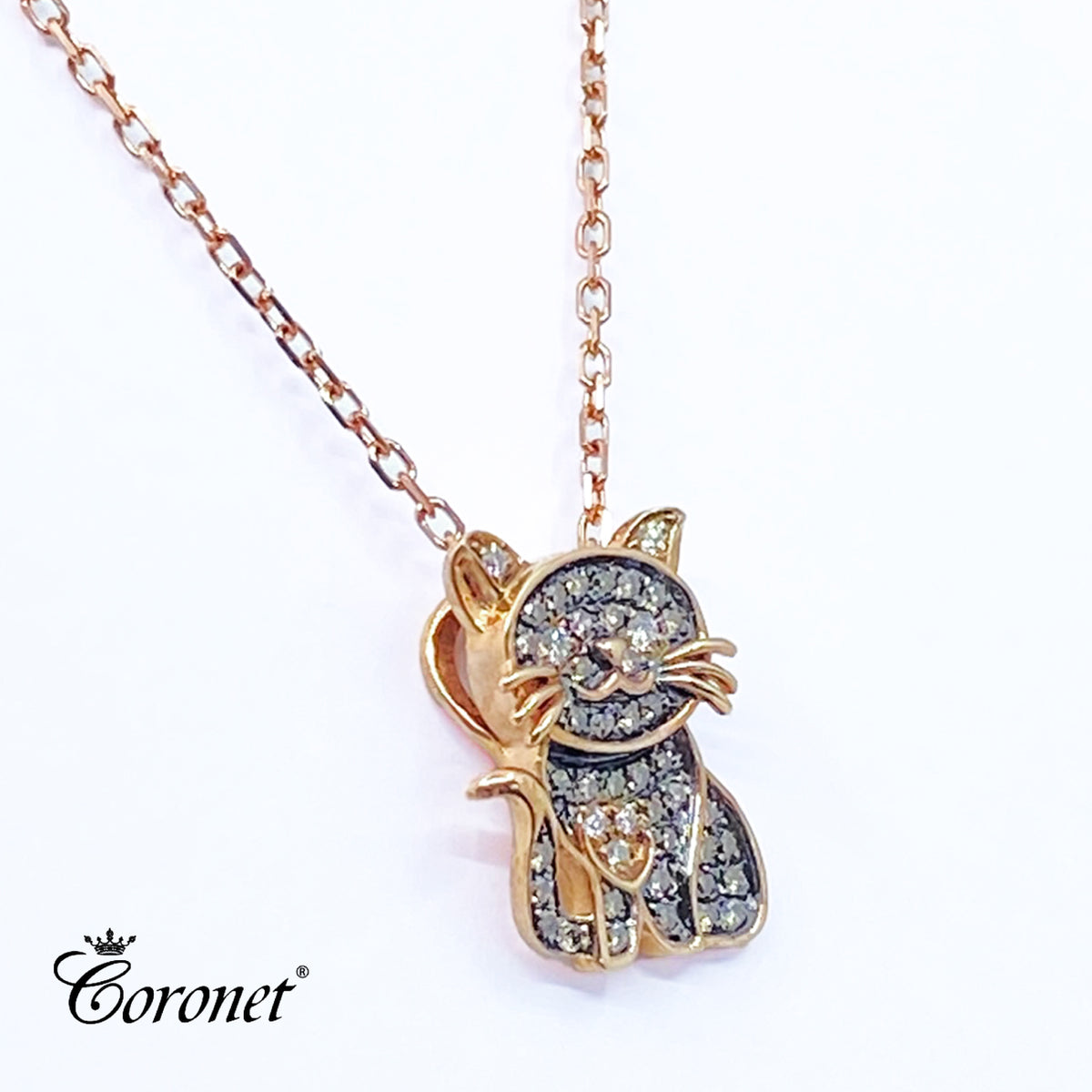 DIAMOND CAT PENDANT with Chain
