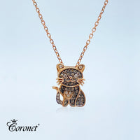 DIAMOND CAT PENDANT with Chain